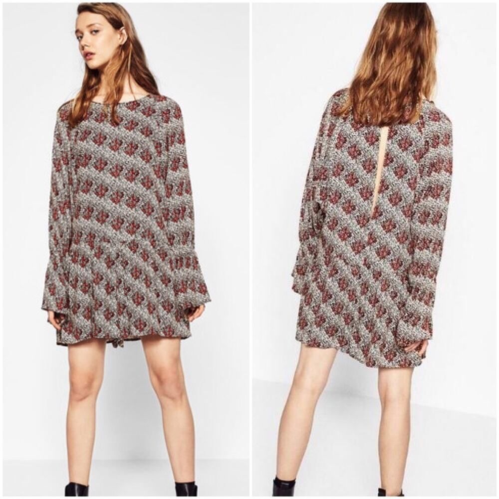 Zara Floral Bell Sleeve Romper